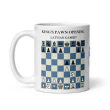 Load image into Gallery viewer, King's Pawn Opening Latvian Gambit Chess Mug