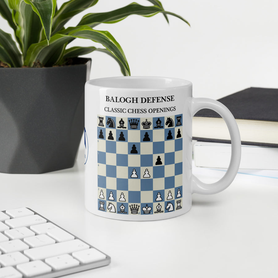 Balogh Defense Chess Mug - ceramic chess opening mug