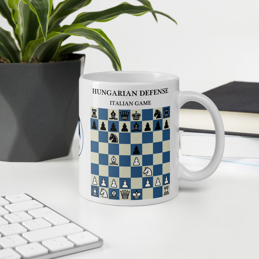 Hungarian Defense Chess Mug - ceramic chess opening mug