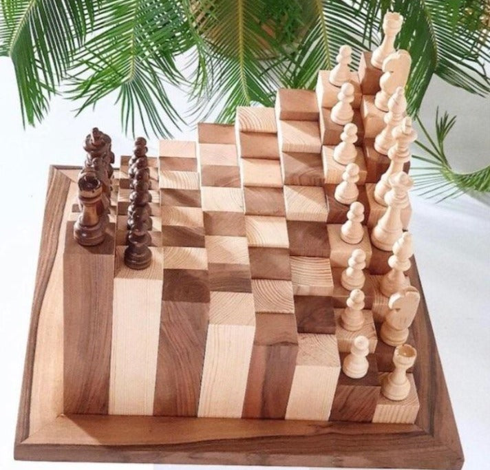 Luxury Wooden Chess Set With Board 6pcs / Digital File STL/ 3D 