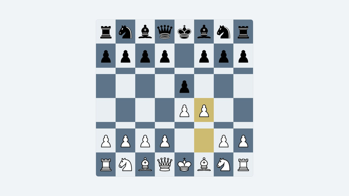 Board diagram: the key position of the King's Gambit