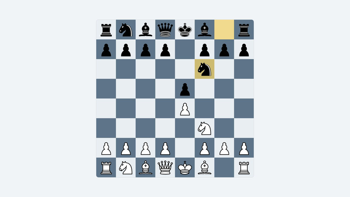 Board diagram: the key position of the Petrov's Defense