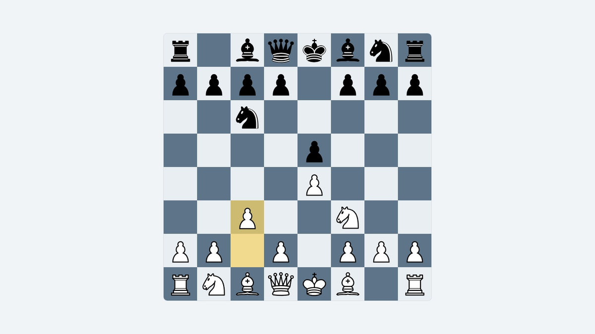 Board diagram: the key position of the Ponziani Opening