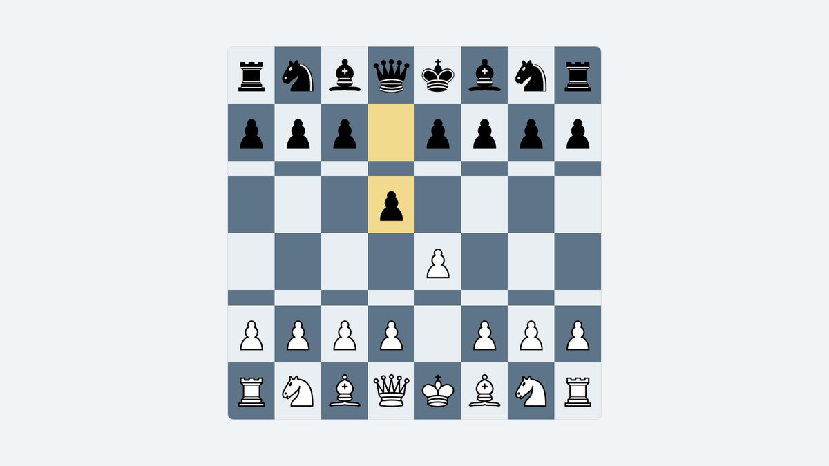 Board diagram: the key position of the Scandinavian Defense