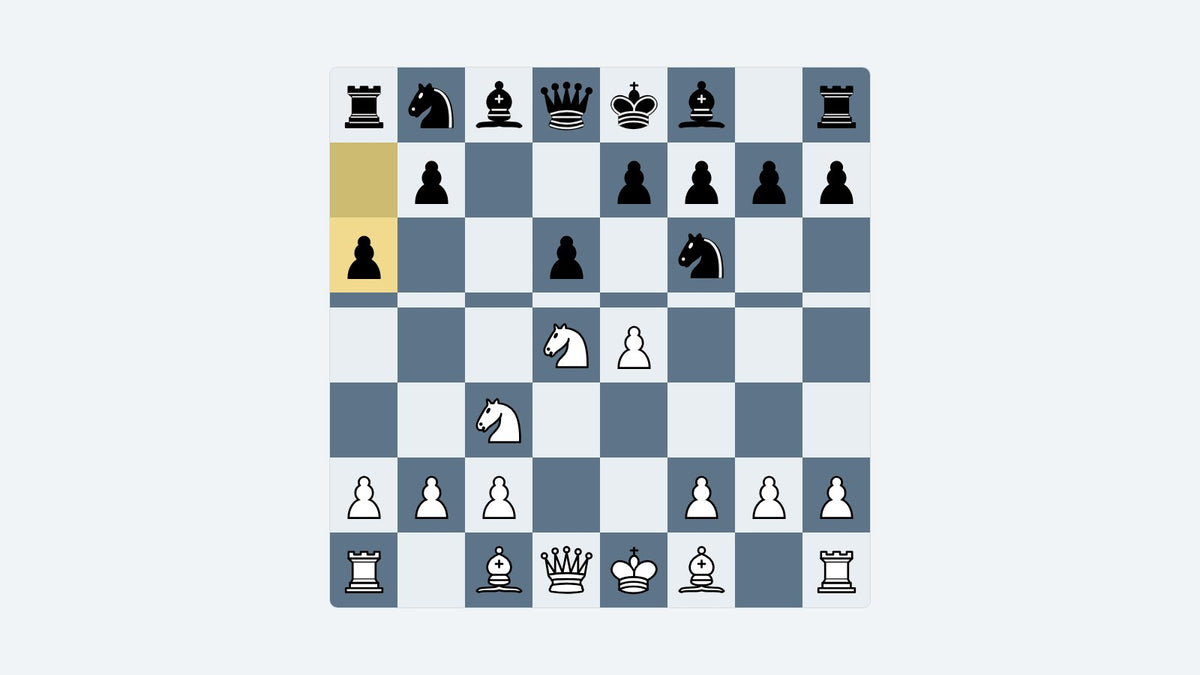 Board diagram: the key position of the Sicilian Defense: Najdorf Variation