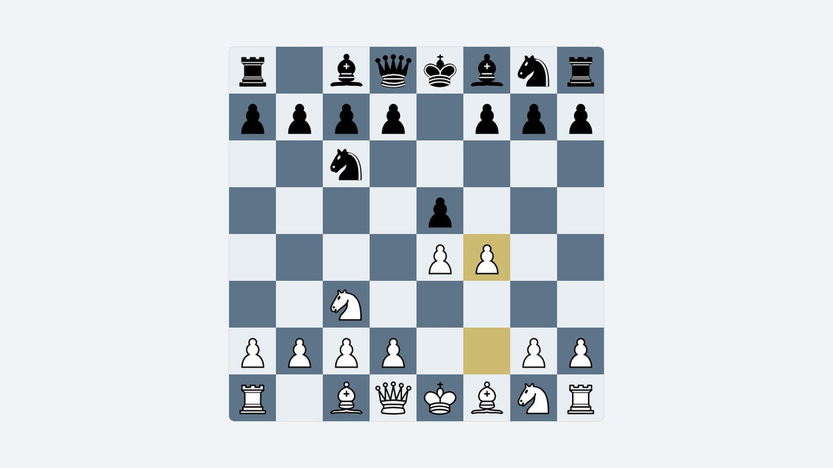 Board diagram: the key position of the Vienna Gambit