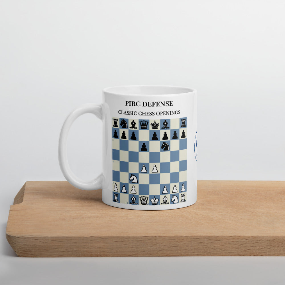 Pirc Defense Chess Mug - ceramic chess opening mug