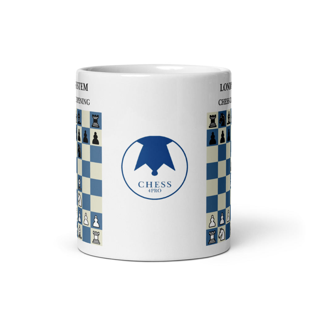 London System Chess Mug - ceramic chess opening mug