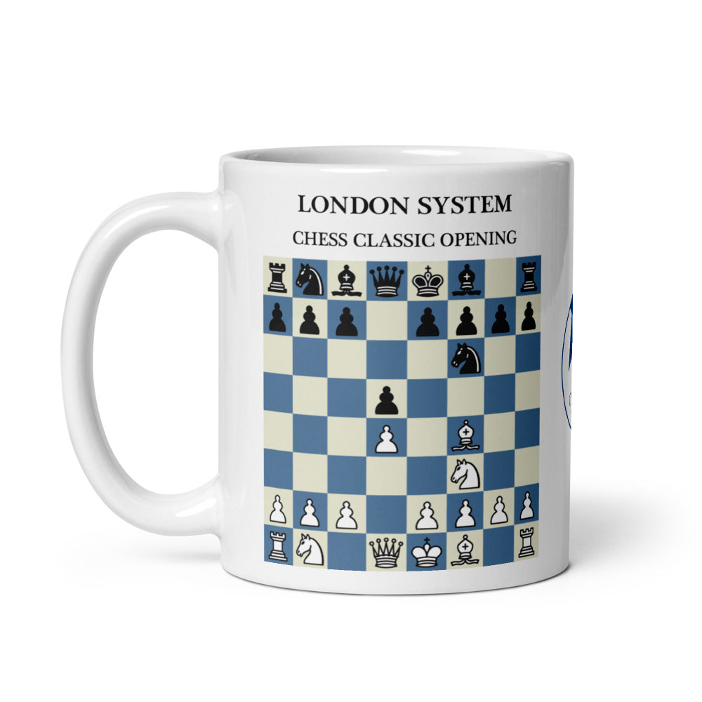 London System Chess Mug - ceramic chess opening mug