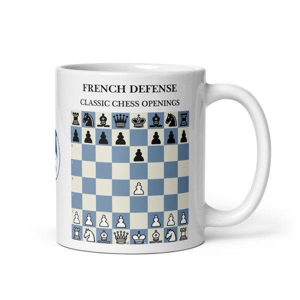French Defense Chess Mug - ceramic chess opening mug