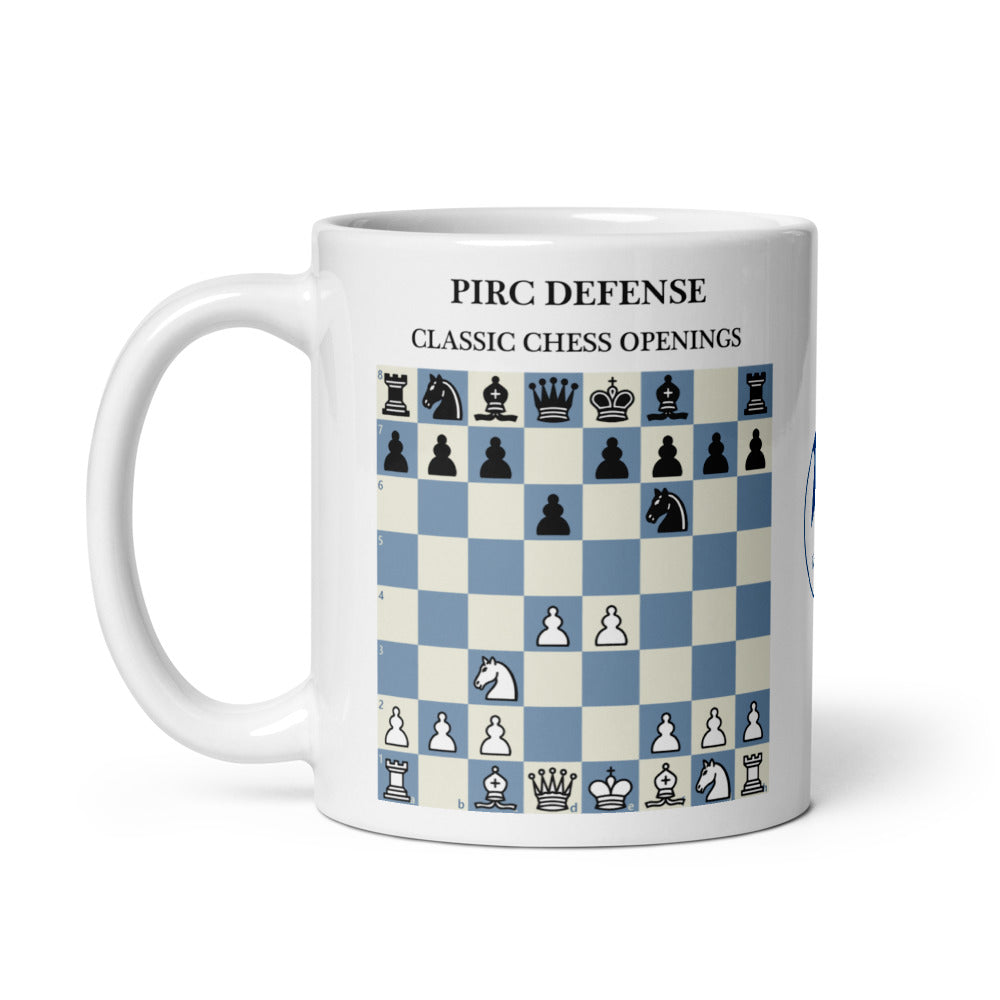 Pirc Defense Chess Mug - ceramic chess opening mug