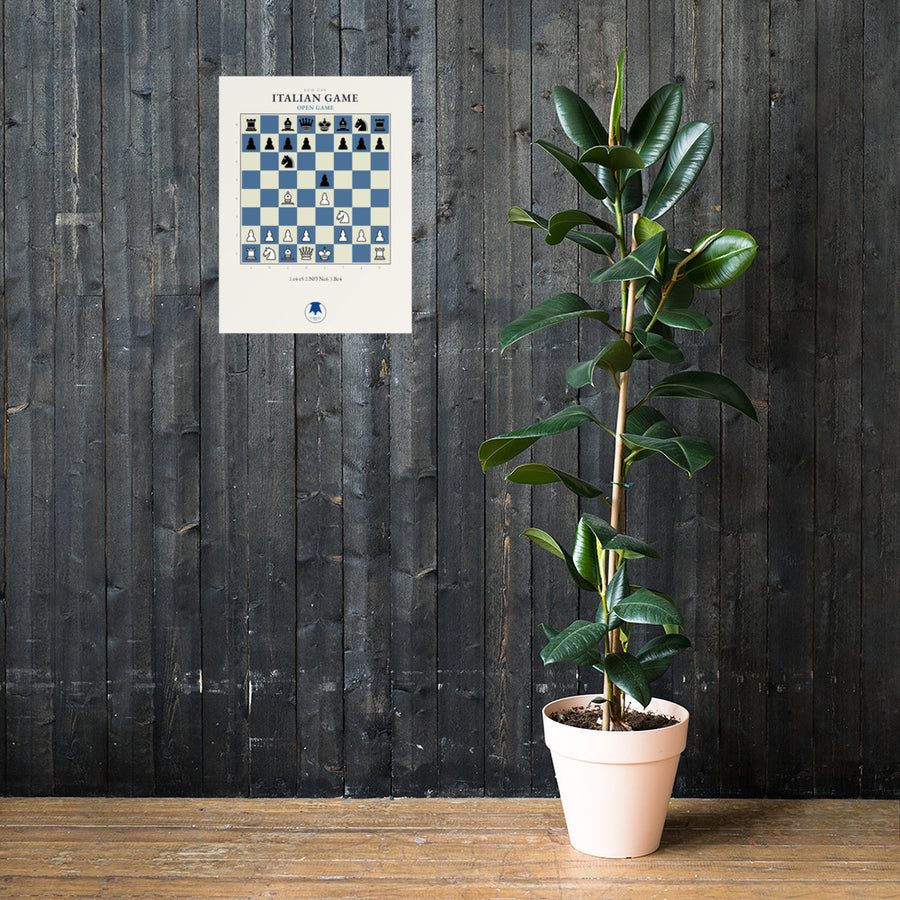 Italian Game Chess Poster on a living room wall
