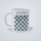 Video: 360-degree view of the Ponziani Opening chess mug, printed on both sides