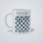 Video: 360-degree view of the Vienna Gambit chess mug, printed on both sides