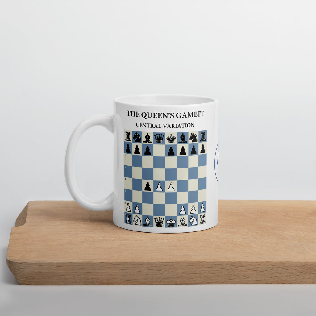 Queen's Gambit Accepted: Central Variation Chess Mug - ceramic chess opening mug