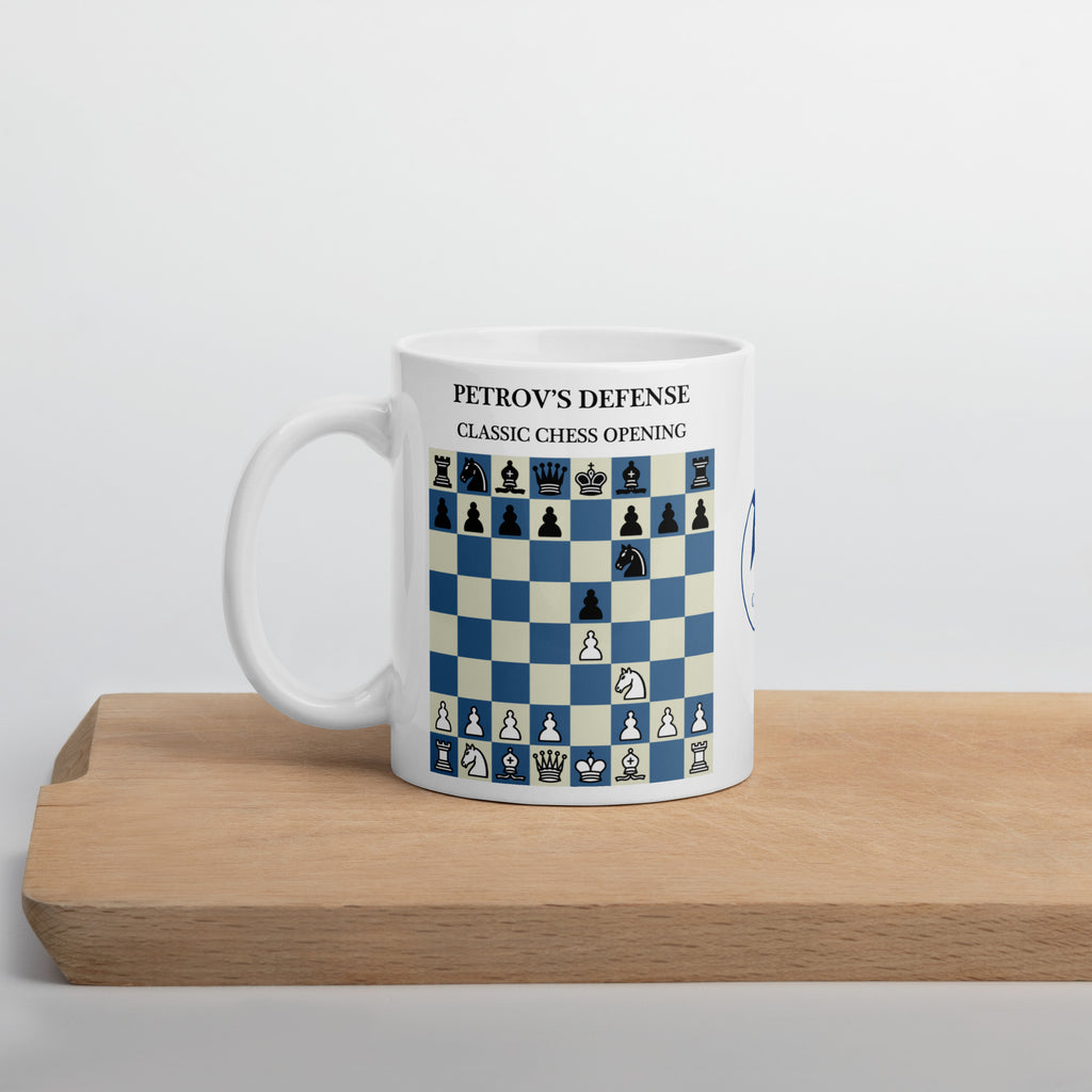 Petrov's Defense Chess Mug - ceramic chess opening mug