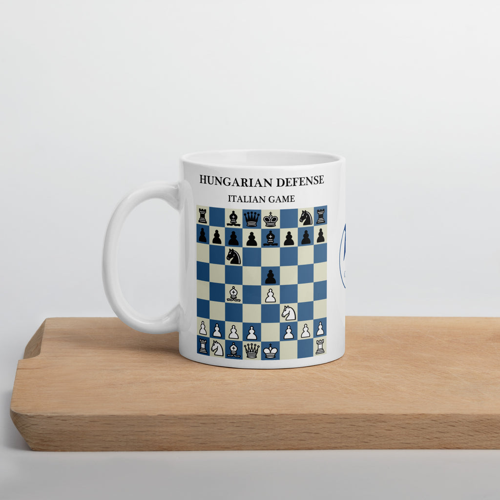 Hungarian Defense Chess Mug - ceramic chess opening mug