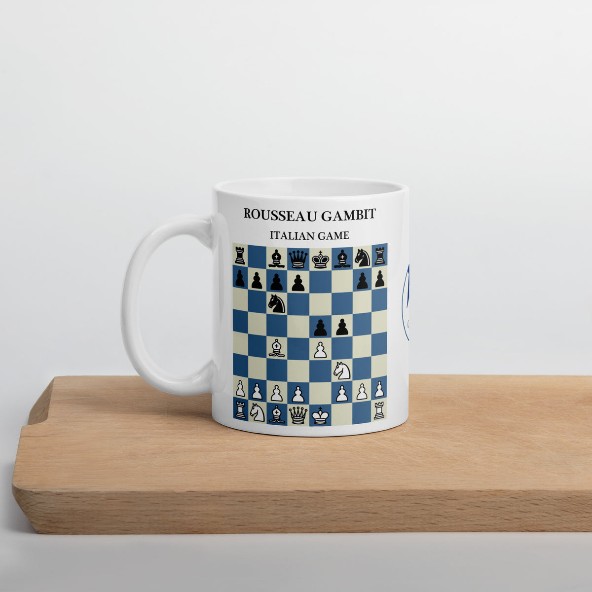 Rousseau Gambit Chess Mug - ceramic chess opening mug