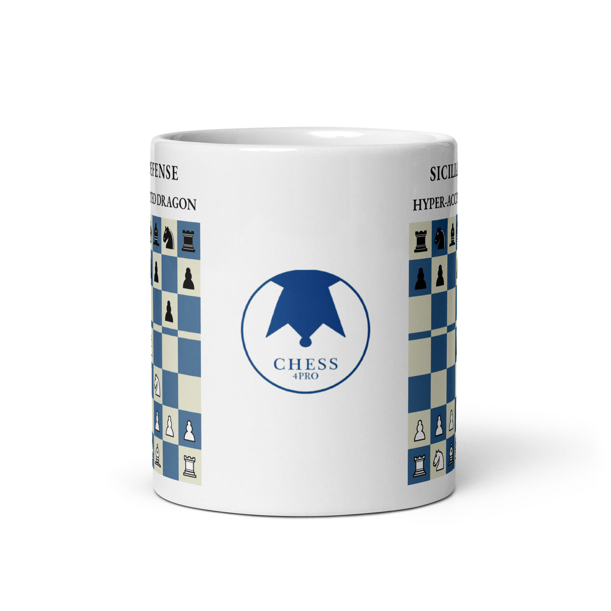 Sicilian Defense: Hyper-Accelerated Dragon Chess Mug - ceramic chess opening mug