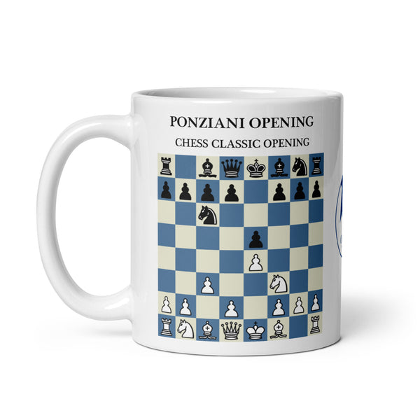 Ponziani Opening Chess Mug - ceramic chess opening mug