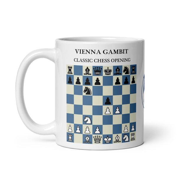 Vienna Gambit Chess Mug - ceramic chess opening mug