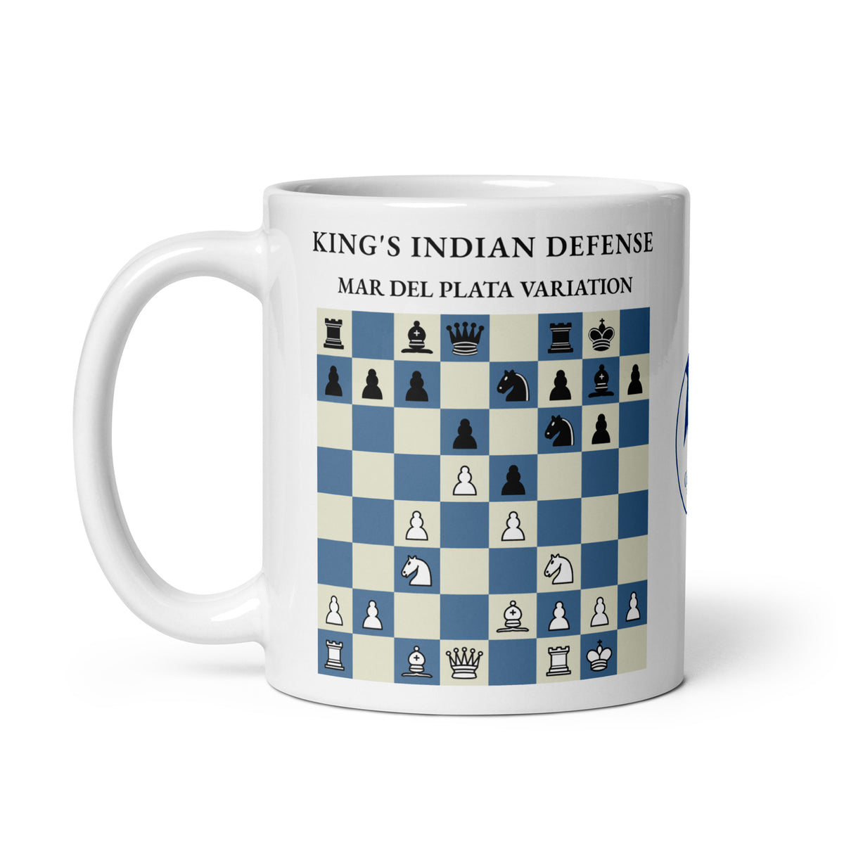 King's Indian Defense Chess Mug - ceramic chess opening mug
