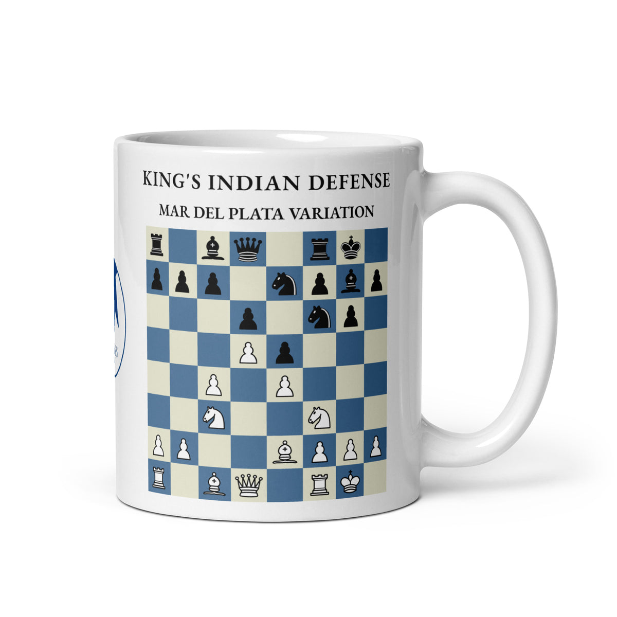 King's Indian Defense Chess Mug - ceramic chess opening mug