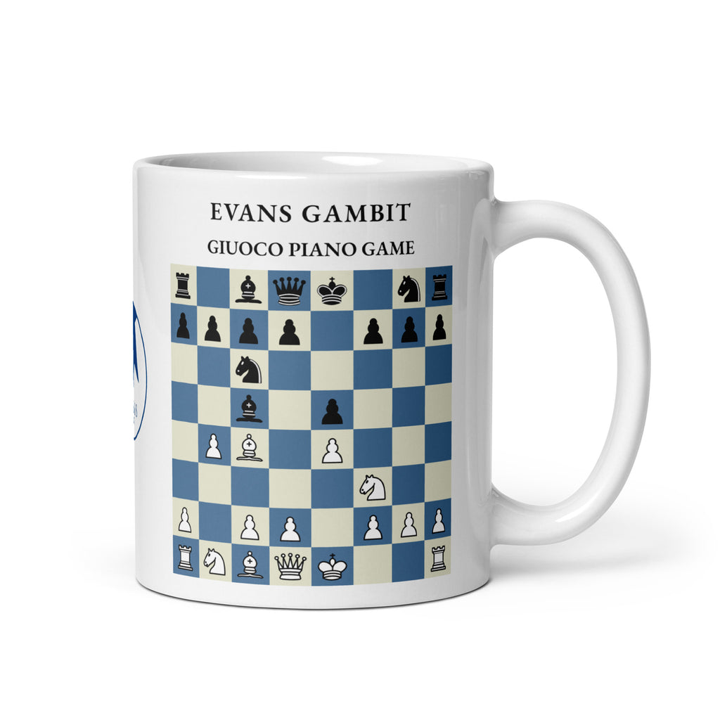 Evans Gambit Chess Mug - ceramic chess opening mug