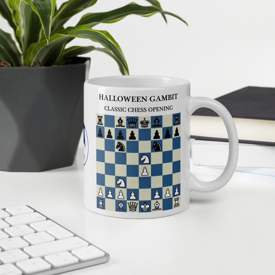 Halloween Gambit Chess Mug - ceramic chess opening mug