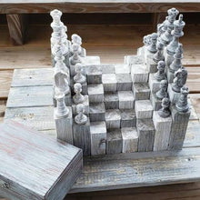 Load image into Gallery viewer, snowball black and white 3d chess board set buy chess online
