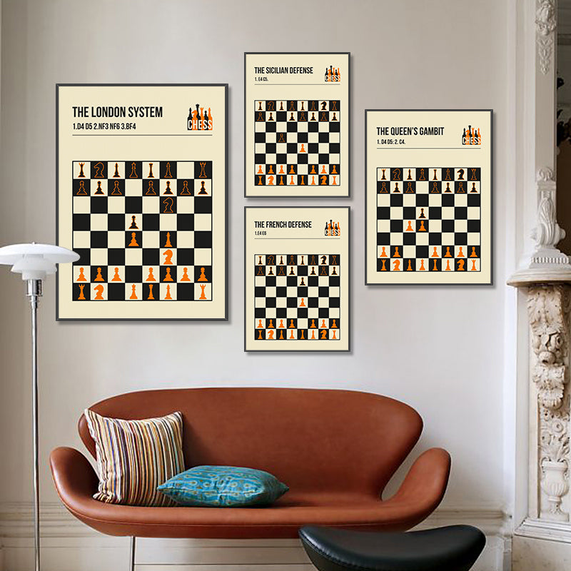 Sicilian Defense Chess Opening Poster black Version Chess 