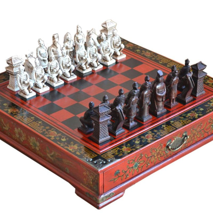 Terracotta Warriors Wooden Chessboard - Chess4pro