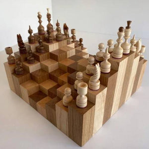 wooden 3d chess board set cartago buy chess online